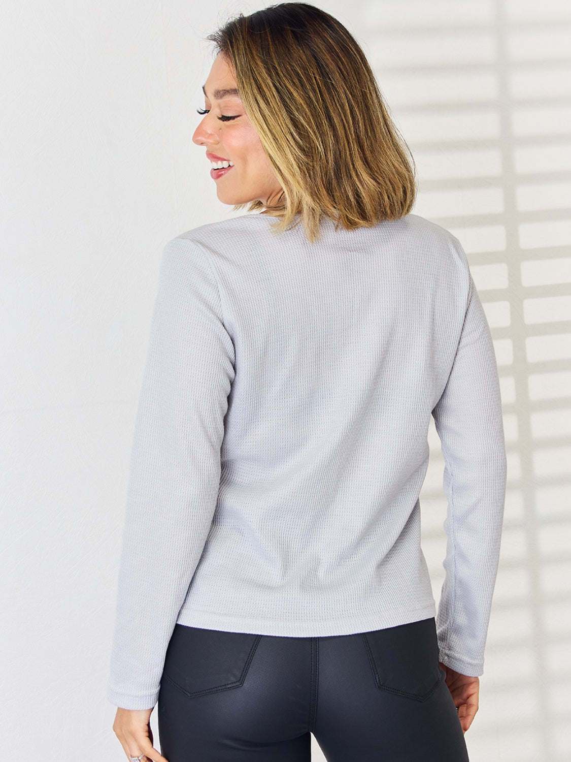 Notched Long Sleeve T-Shirt