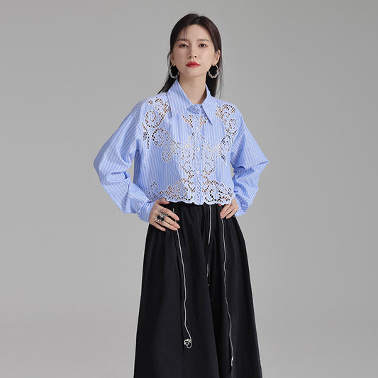 Autumn New Hollow Crocheted Shirt For Women