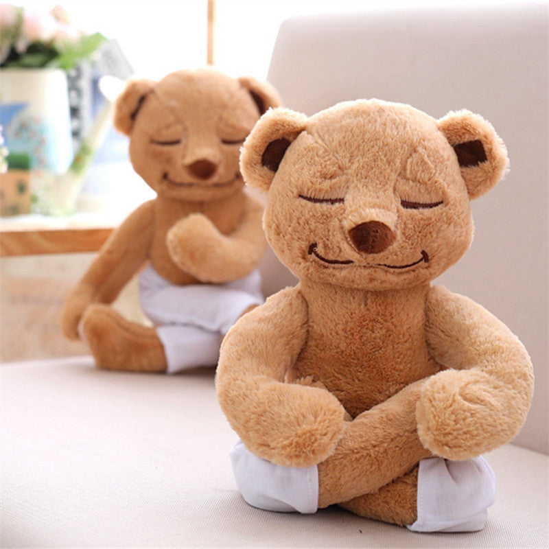 40cm Creative Yoga Bear Plush Toy Stuffed Cute Yoga Bear Doll Soft Comfort Baby Toys Christmas Gift for Kids Children Girlfriend