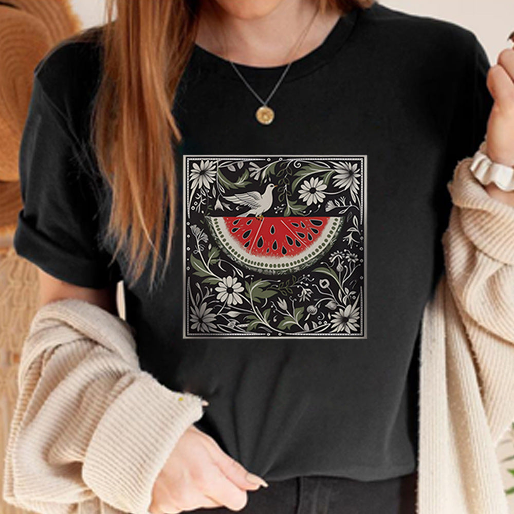 Women's Vintage Watermelon Short Sleeve Shirt