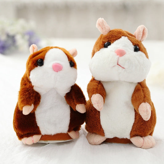 16cm Christmas Talking Hamster Plush Toy Interactive Sound Record Plush Hamster Stuffed Toys for Children Kids Christmas Gift