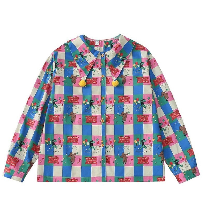 Clever Odd Girl Circus Print Shirt