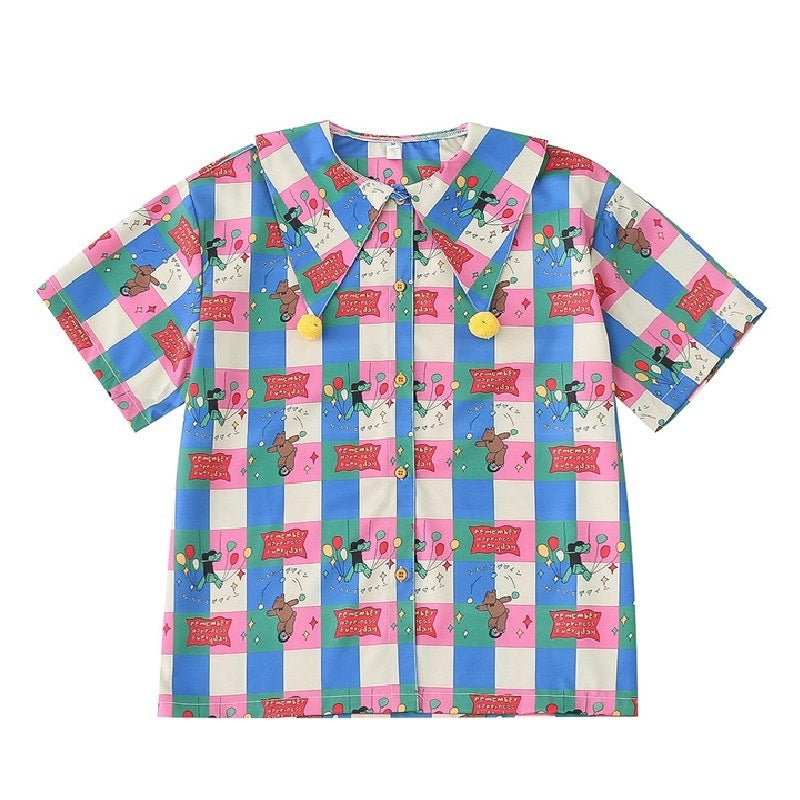 Clever Odd Girl Circus Print Shirt