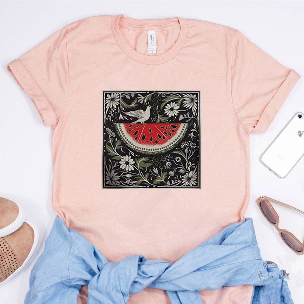 Women's Vintage Watermelon Short Sleeve Shirt