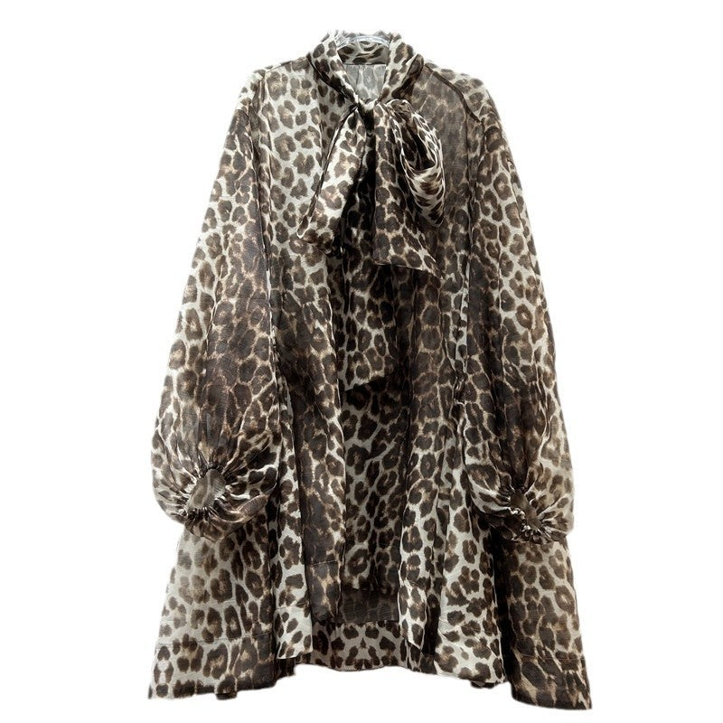 Western Leopard Print Loose And Irregular Design Skirt