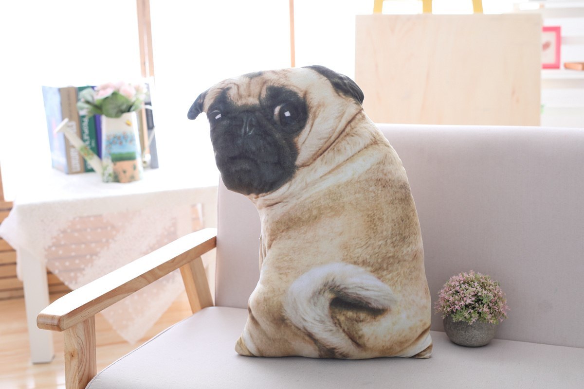 3D Simulation Belldog Plush Toy Pillow Real Life Doll Funny Pug Dog Doll Nap Pillow Lying Prone Soft Sofa Pillow