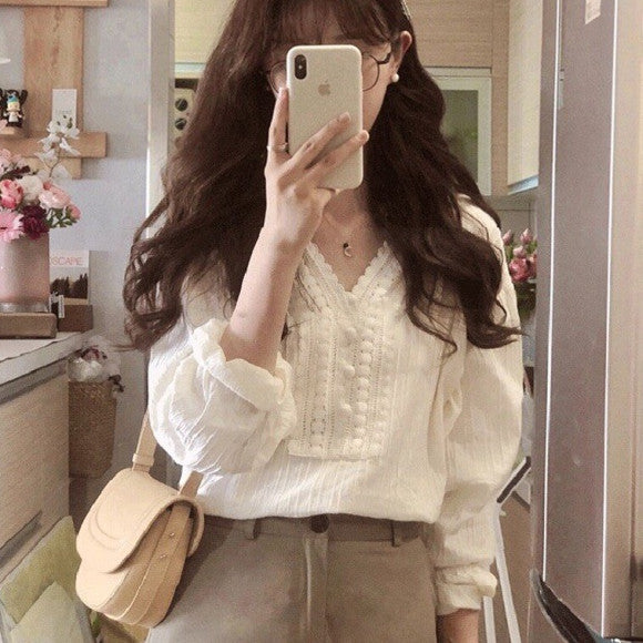 Unique Chic Long-sleeved Top For Women Korean Style Slimming Inner